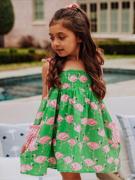 SweetHoney Other - SweetHoney 2T Flamingo Smocked Dress